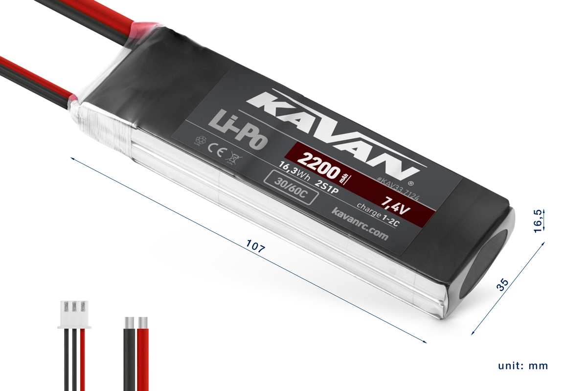 KAVAN Li-Po 2200mAh/7,4V 30/60C Air pack