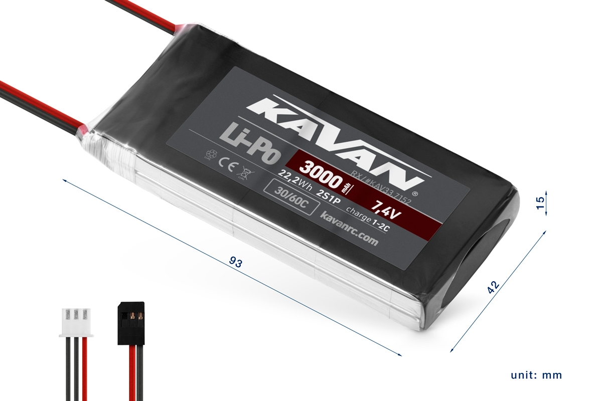 KAVAN Li-Po 3000mAh/7,4V 30/60C RX