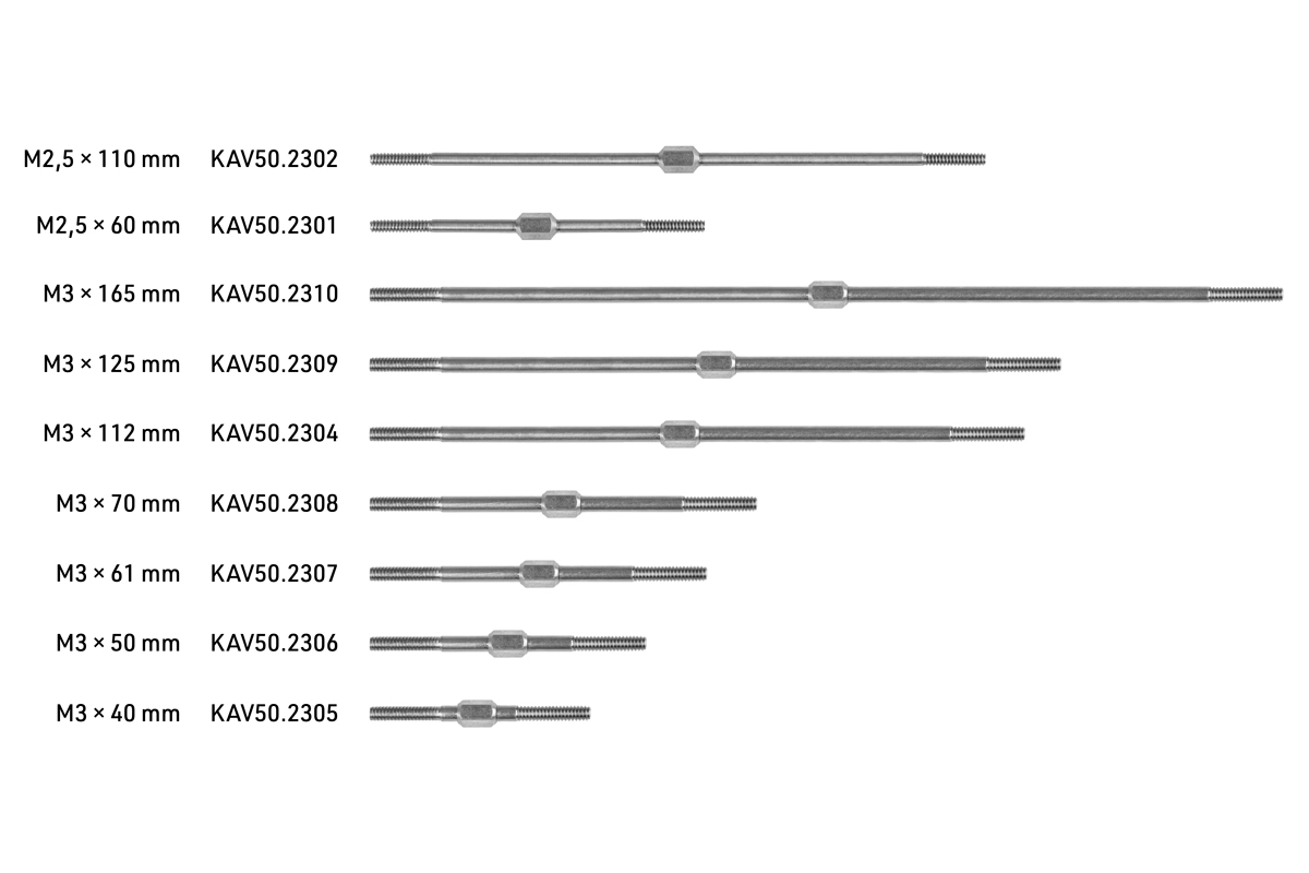 Táhlo s šestihranem M3x61mm,