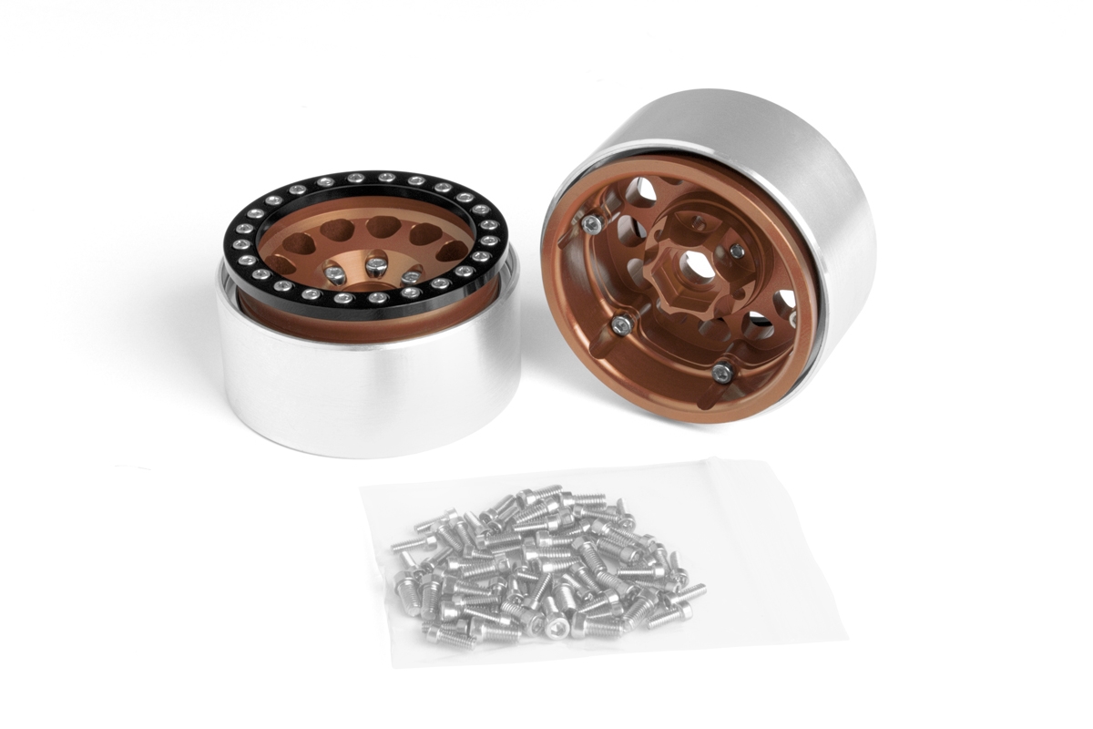 1.9'' Hliníkové beadlock disky pro 1/10 crawler/expedice bronzové - 2 ks