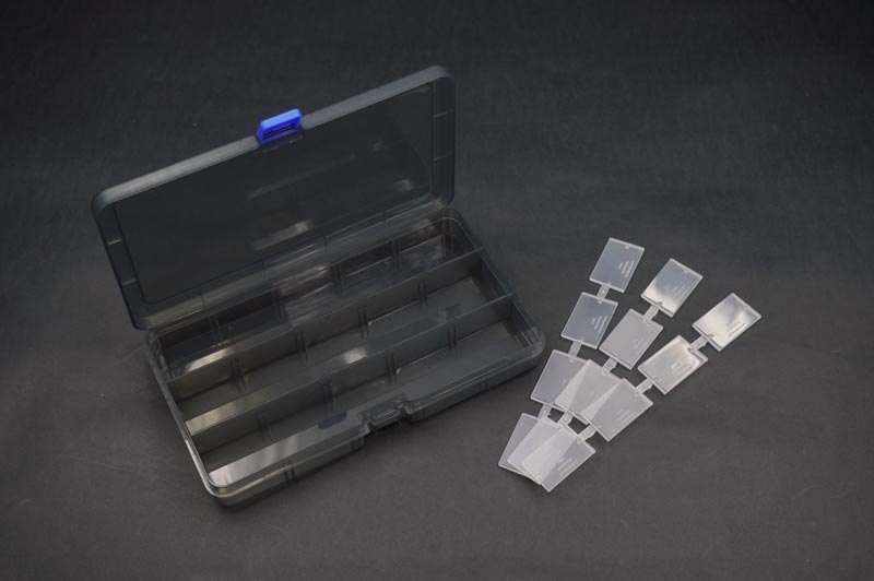 Box na díly 177x102x25 mm (15 přihrádek, vyjímatelné přepážky)