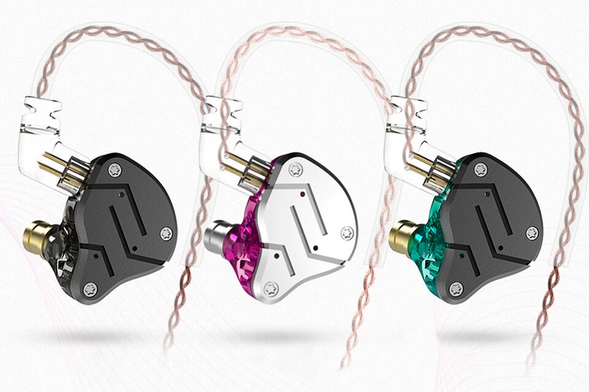 KZ ZSN Sluchátka s mikrofonem (Silver/Purple)