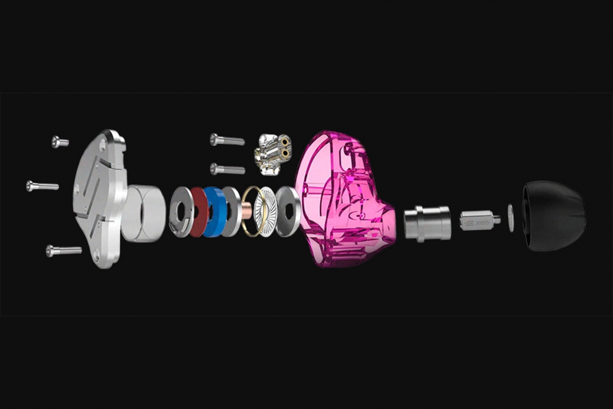 KZ ZSN Sluchátka s mikrofonem (Silver/Purple)