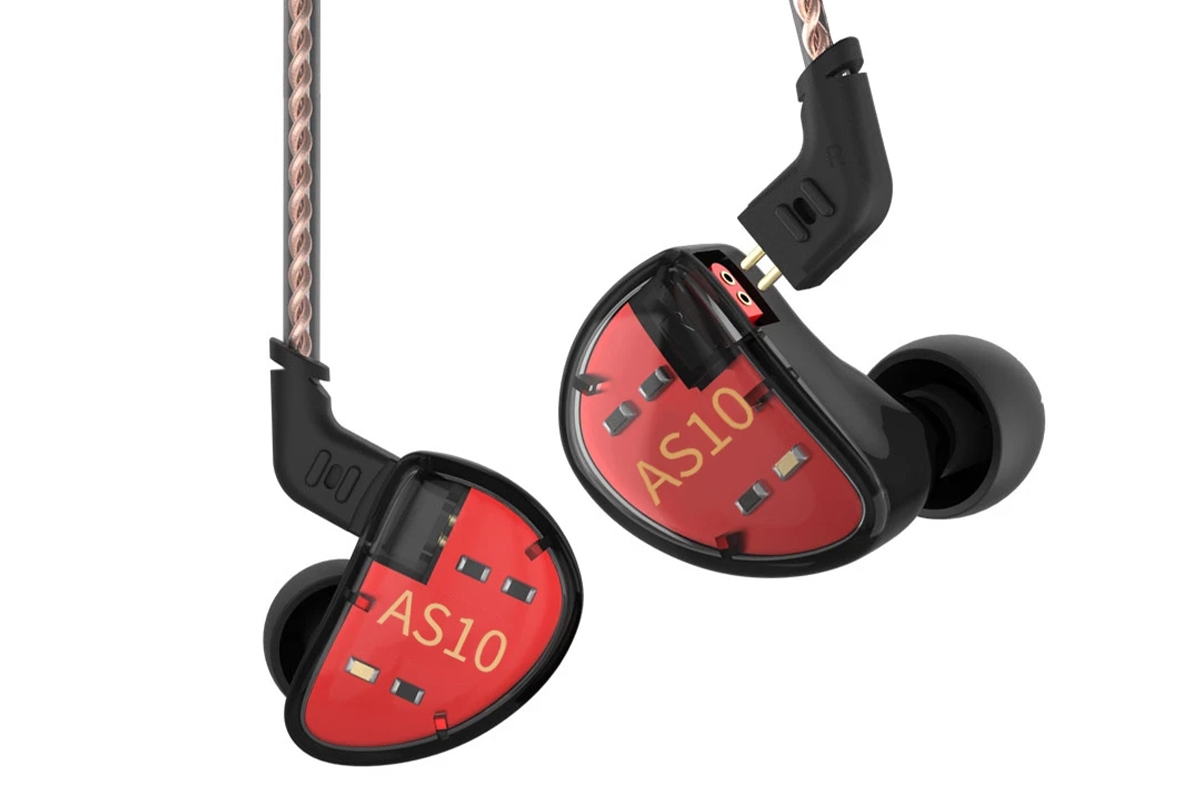 KZ AS10 Sluchátka s mikrofonem (Red/Black)