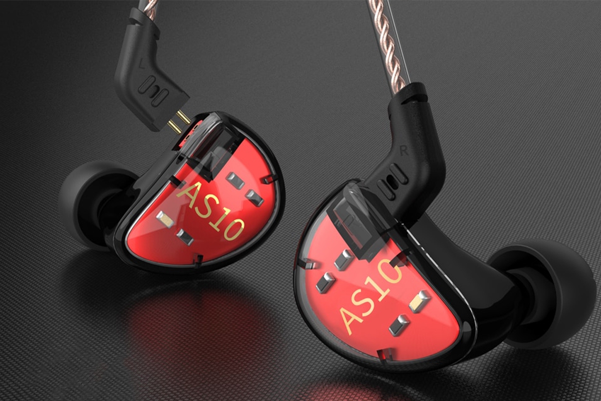 KZ AS10 Sluchátka s mikrofonem (Red/Black)