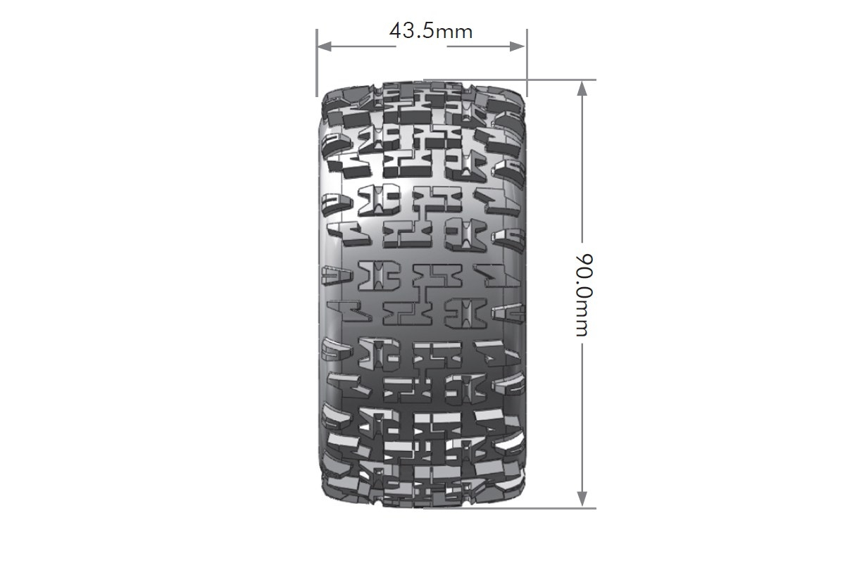 ST-PIONEER SOFT 1/16 12mm hex Black Rims, 2 ks