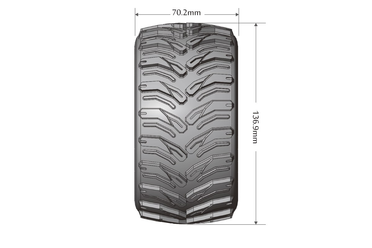 MT-CYCLONE SOFT 1/10 1/2 offset 12mm hex Black Chrome Bead-Lock Rims, 2 ks