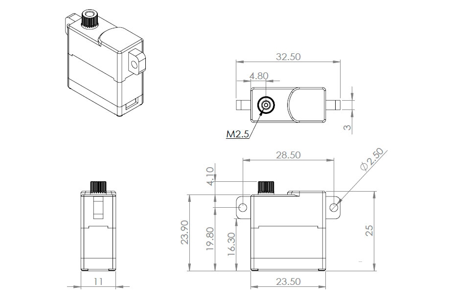 HV6150 (0.159s/60°, 10.9kg.cm)