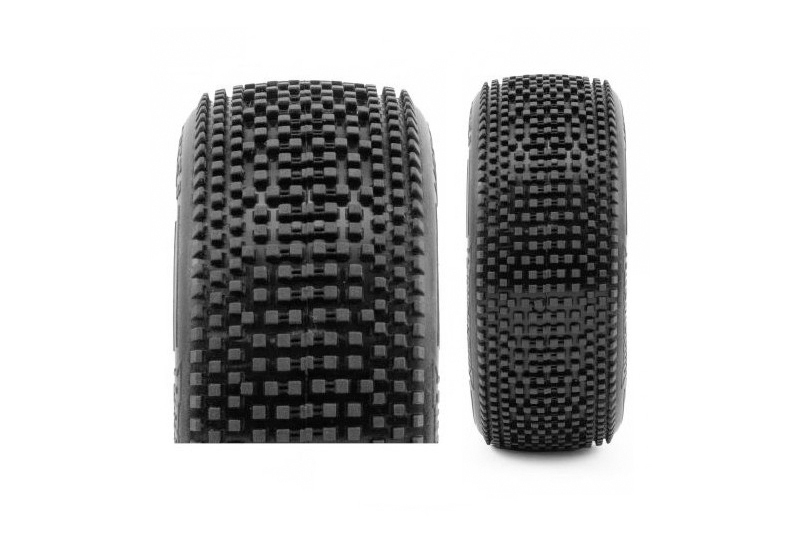 HOT DICES V2 BUGGY S1 (SUPER SOFT) nalepené pneumatiky, bílé disky, 2 ks.