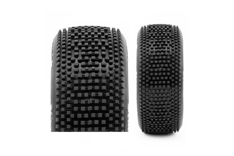 HOT DICES V2 BUGGY S2 (SOFT) nalepené pneumatiky, bílé disky, 2 ks.