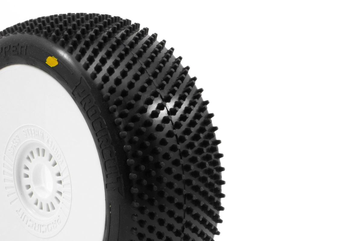 GRASSHOPPER V4 BUGGY A2 (SOFT) nalepené pneumatiky, bílé disky, 2 ks.