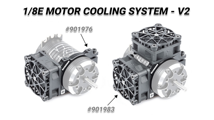 Hliníkový držák V2 pro 42mm motor - jeden nebo dva ventilátory 40mm