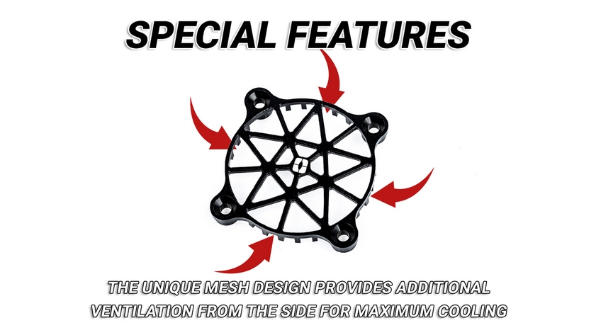 Hliníková ochranná mřížka V2 pro 40mm ventilátor včetně montážního materiálu