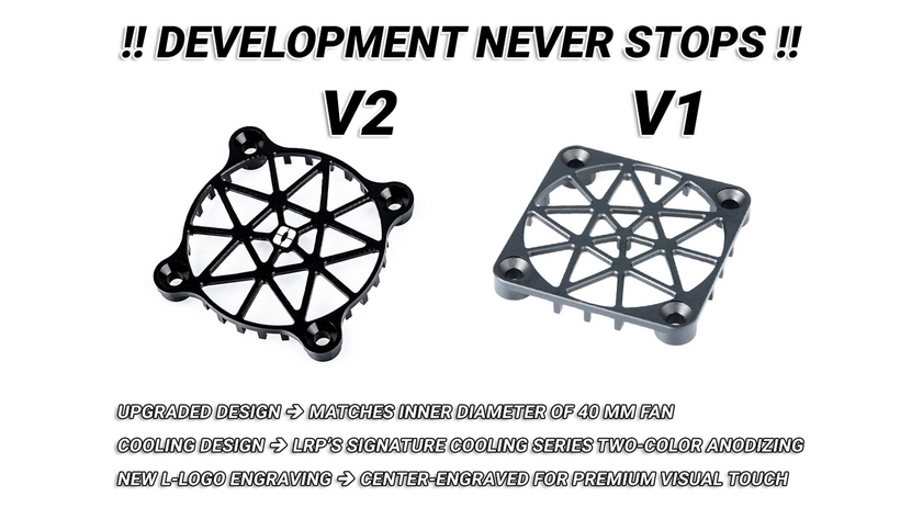 Hliníková ochranná mřížka V2 pro 40mm ventilátor včetně montážního materiálu