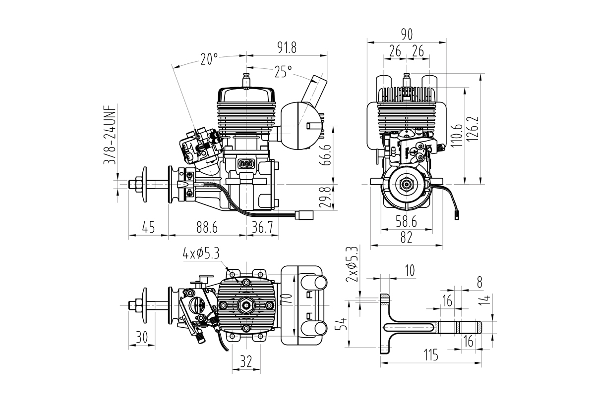 NGH GT35R Dvoutaktní benzinový motor