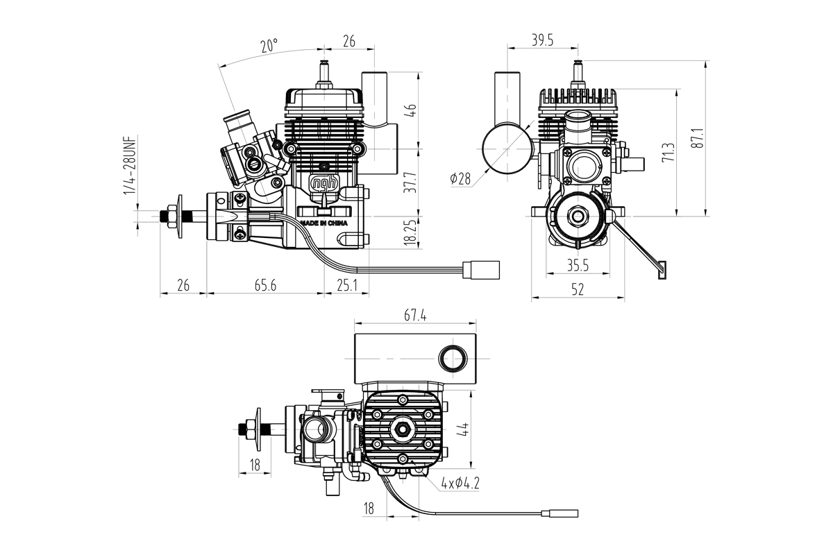 NGH GT9-PRO Dvoutaktní benzinový motor