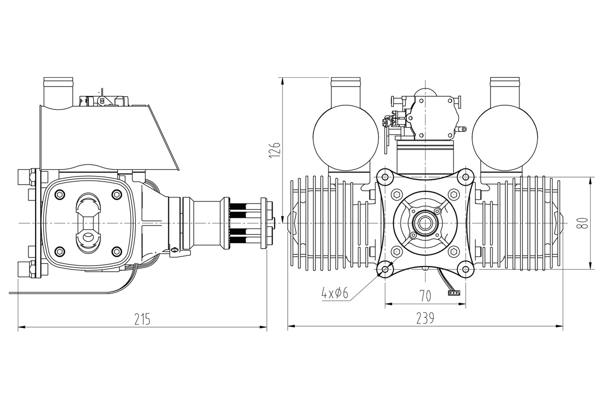 NGH GTT130-G Dvoutaktní benzinový motor