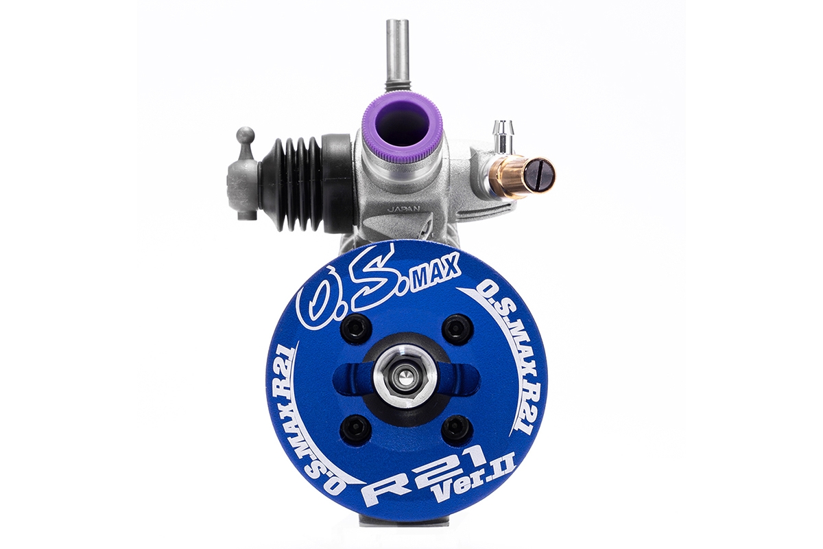 OS MAX R21 V2 samotný motor (stříbrná verze s modrou hlavou)