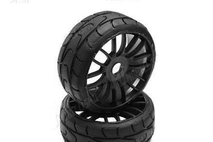 PMT 1/8 GT RALLY 18 "Super Soft" směs - nalepené, černé CARBON Q1 tvrdé disky, 2 ks.