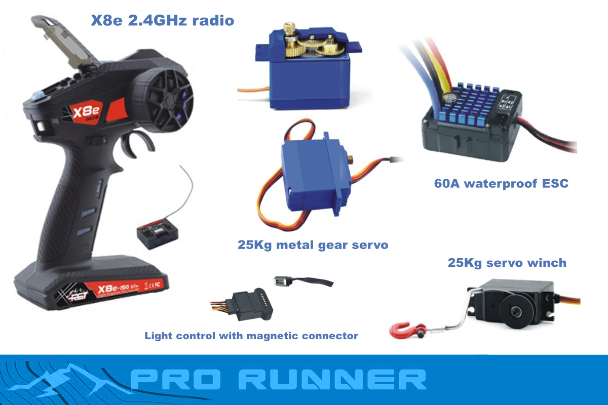 PRO RUNNER 1/10 sada 2,4GHz, Červená