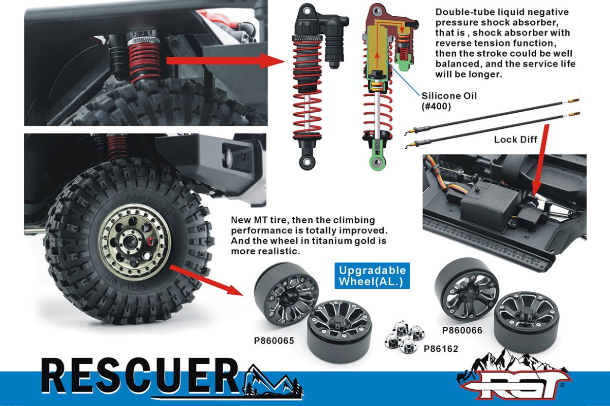 RESCUER 1/10 sada 2,4GHz, Šedá