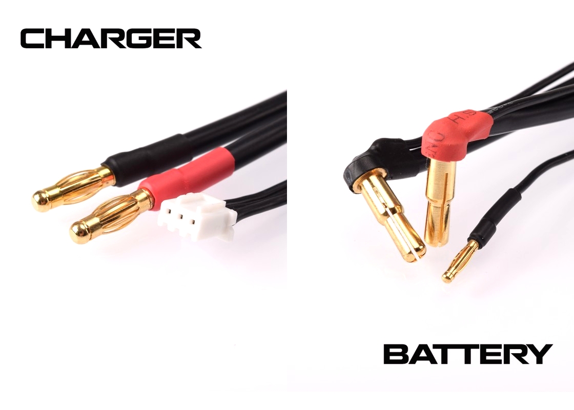 2S černý nabíjecí kabel G4/G5 - dlouhý 600mm - (4mm, 3-pin XH)