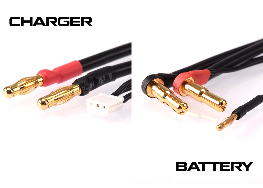 2S černý nabíjecí kabel G4/G5 - dlouhý 600mm - (4mm, 3-pin EH)