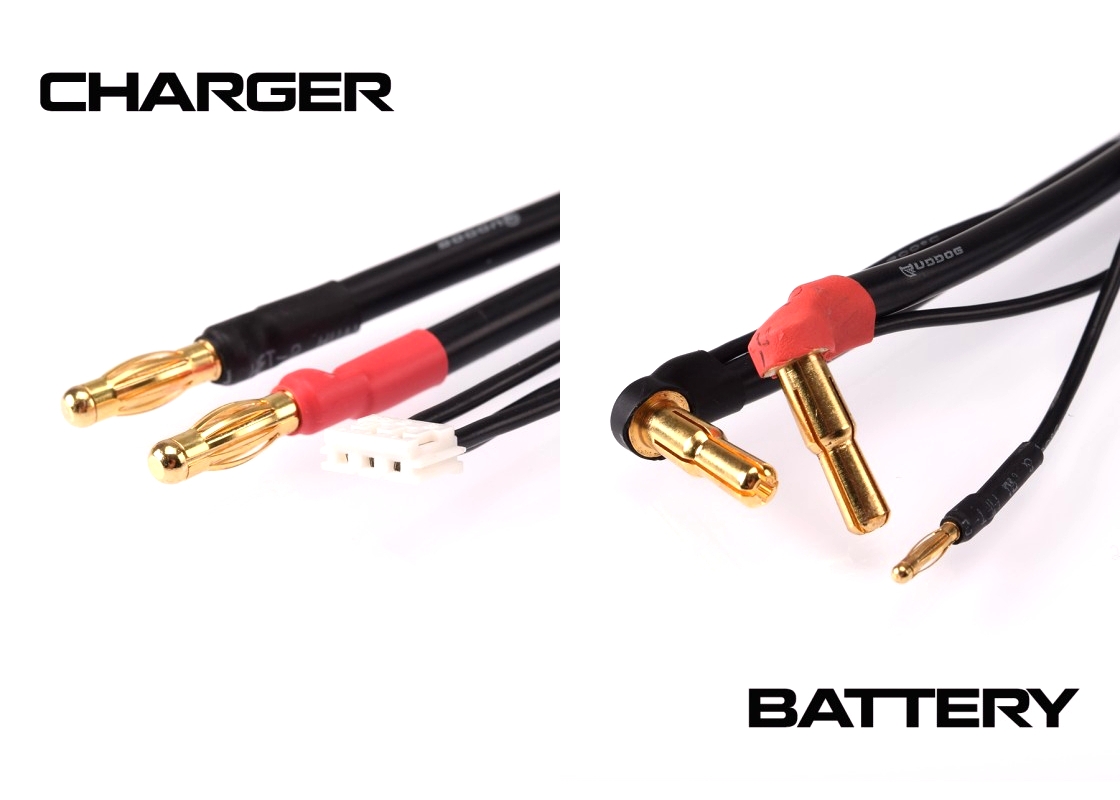 2S černý nabíjecí kabel G4/G5 - krátký 300mm - (4mm, 3-pin EH)