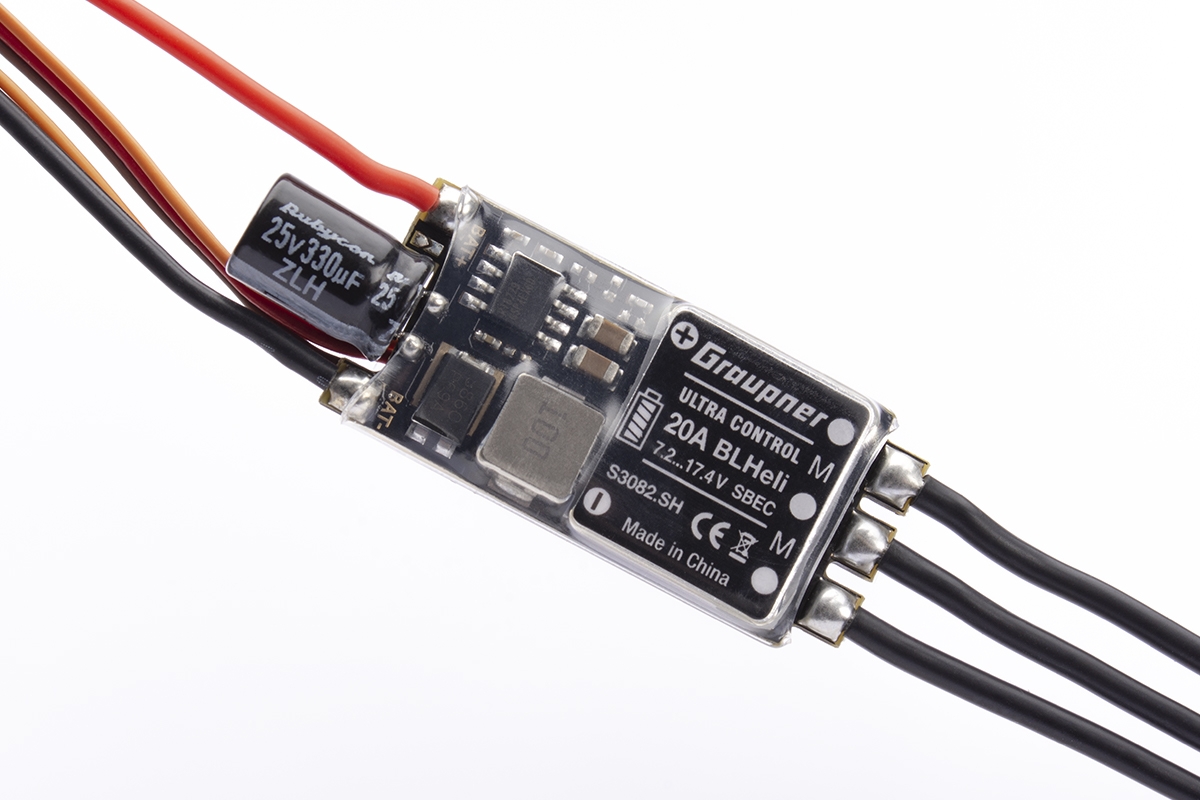 ULTRA 20A BL HELI SBEC 2-4S regulátor, s XT-30 a SH servokonektorem,