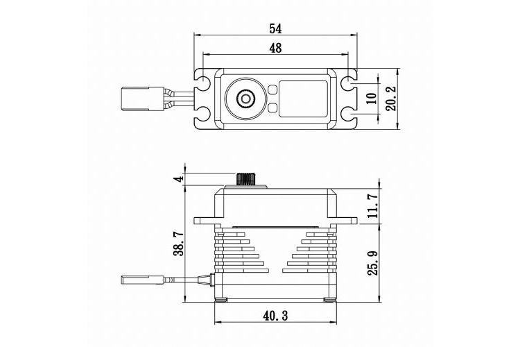 SB-2295SG BRUSHLESS HiVOLT Digitální servo (45kg-0,05s/60°)