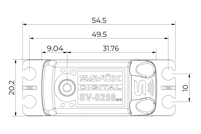 SV-0258MG HiVolt Digitální servo LOW PROFILE (8 kg-0,11s/60°)