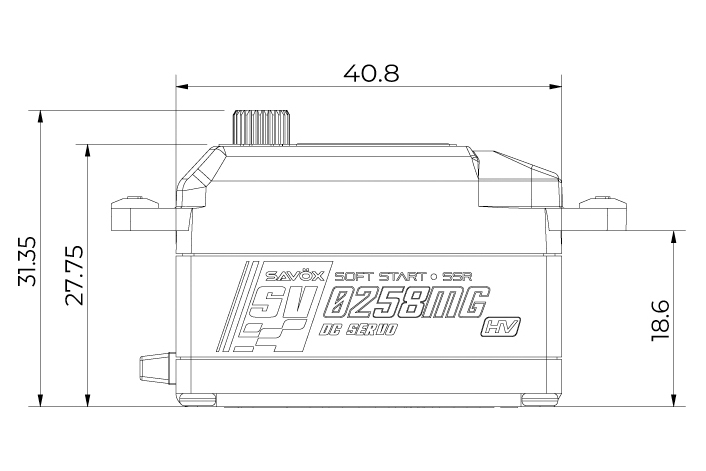 SV-0258MG HiVolt Digitální servo LOW PROFILE (8 kg-0,11s/60°)