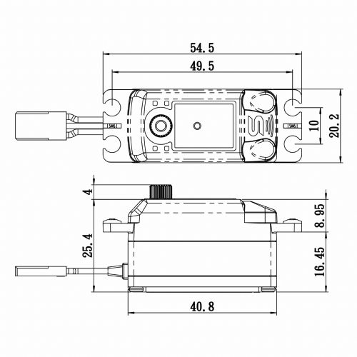 SV-1254MG+ HiVOLT digitální servo - LOW PROFILE (18kg-0,075s/60°)