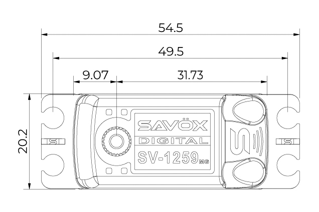 SV-1259MG HiVOLT digitální servo - LOW PROFILE (22kg-0,075s/60°)