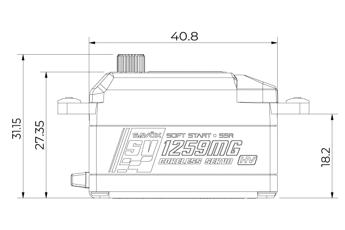 SV-1259MG HiVOLT digitální servo - LOW PROFILE (22kg-0,075s/60°)