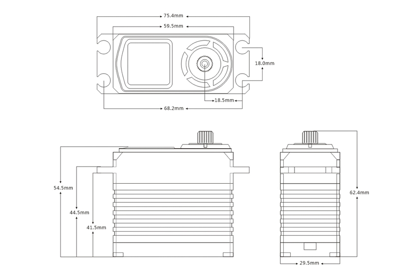 BH125W High-torque Digital servo (125 kg-0,085s/60°)