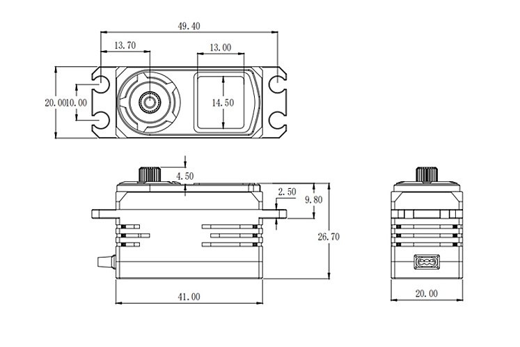 BH815S SXR HiVOLT BRUSHLESS Digital servo LOW PROFILE (15kg-0,05s/60°)