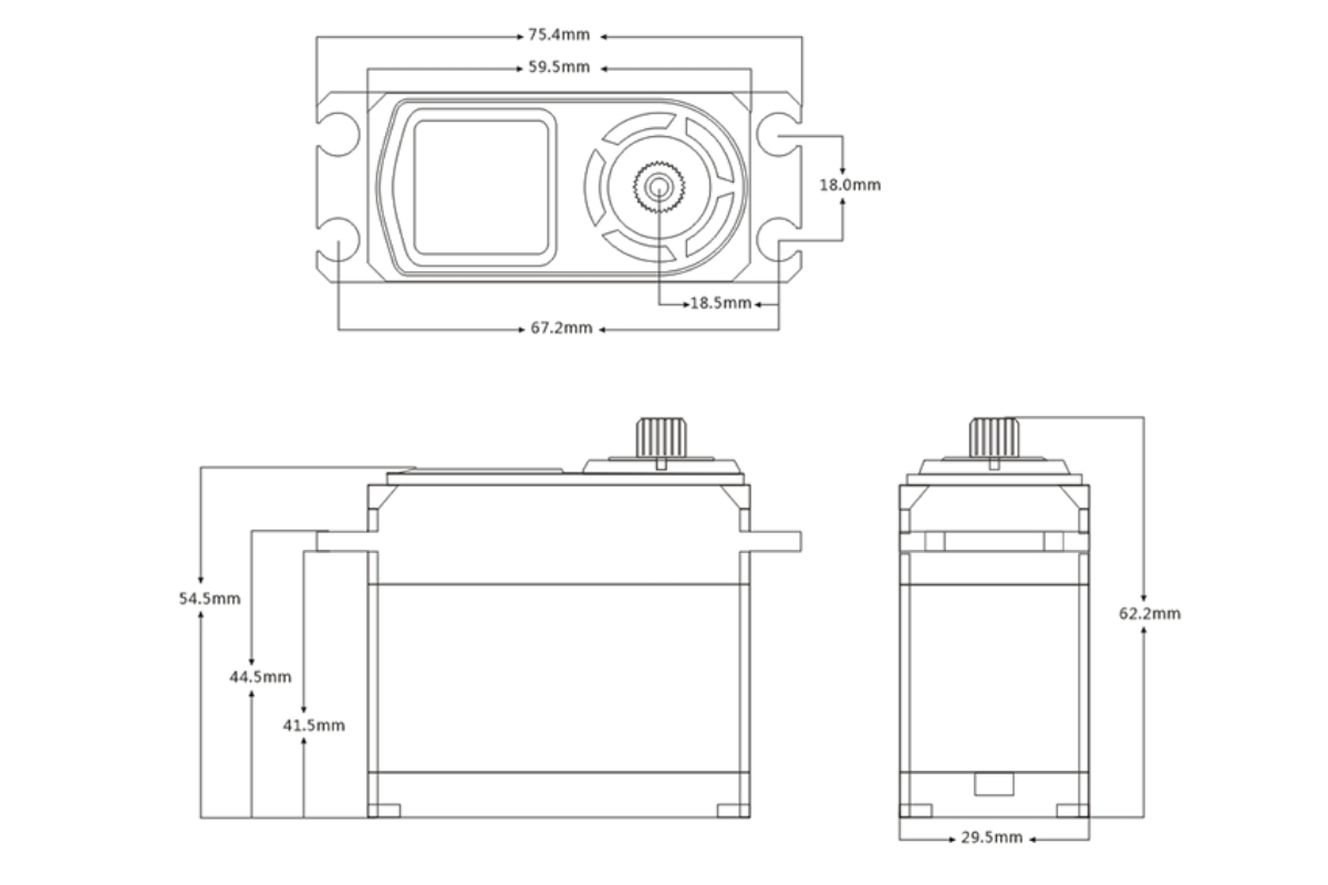 DH85W High-torque Digital servo (85 kg-0,15s/60°)