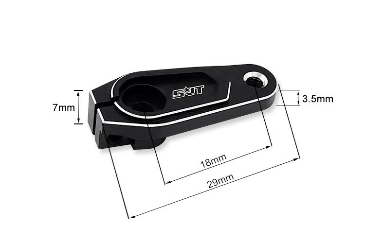 Servo páka hliníková 18 mm, 25 zubů, černá