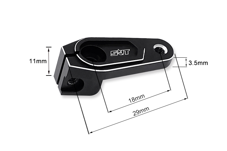 Servo páka hliníková 18 mm, 25 zubů, černá