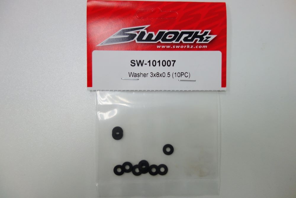 SWORKz ocelové podložky 3x8x0.5mm, 10 ks.