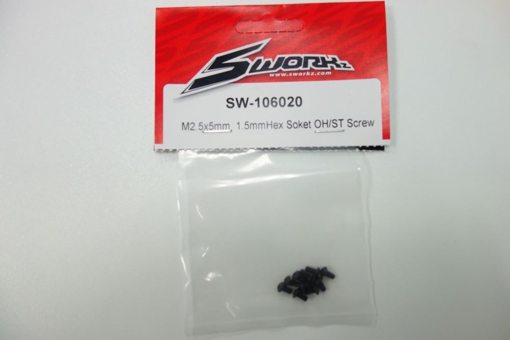 SWORKz ocelový Imbusový šroub s čočkovitou hlavou, M2,5x5mm, 10 ks.