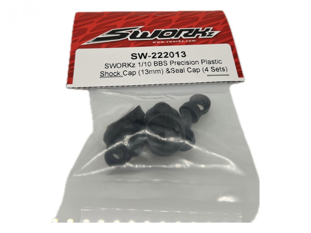 Přesná plastová horní/spodní víčka 1/10 BBS tlumičů (13mm) (4 páry)