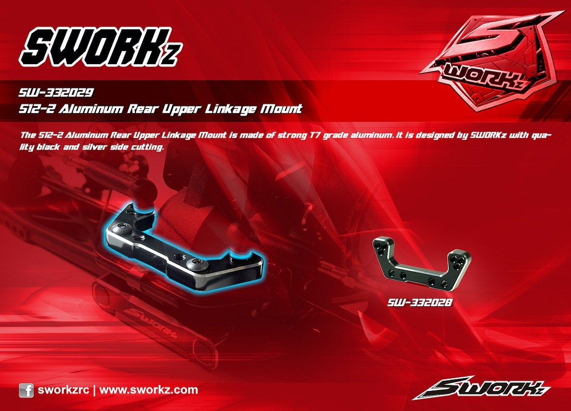 SWORKz černý hliníkový zadní/vrchní držák spojovačky, 1 ks.