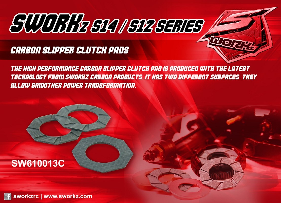 SWORKz obložení spojky High Performance, uhlíkové, 3 ks.