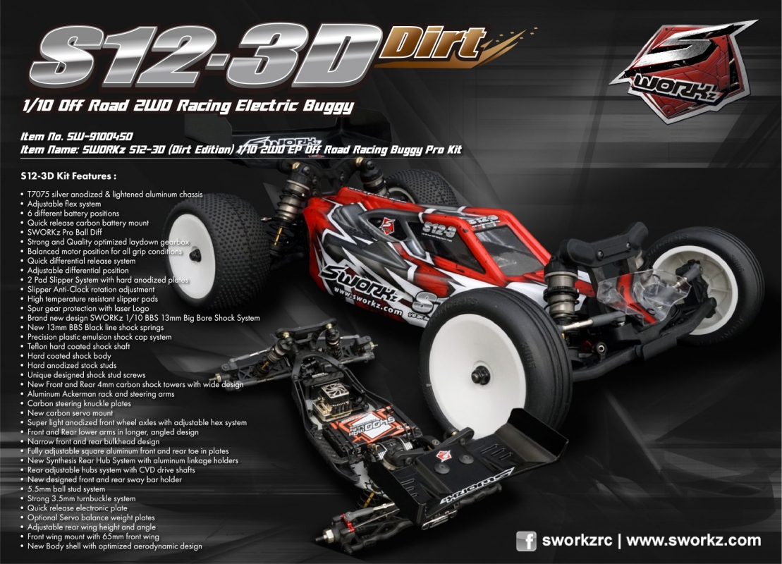 SWORKz S12-3D 1/10 2WD Pro Dirt Kit