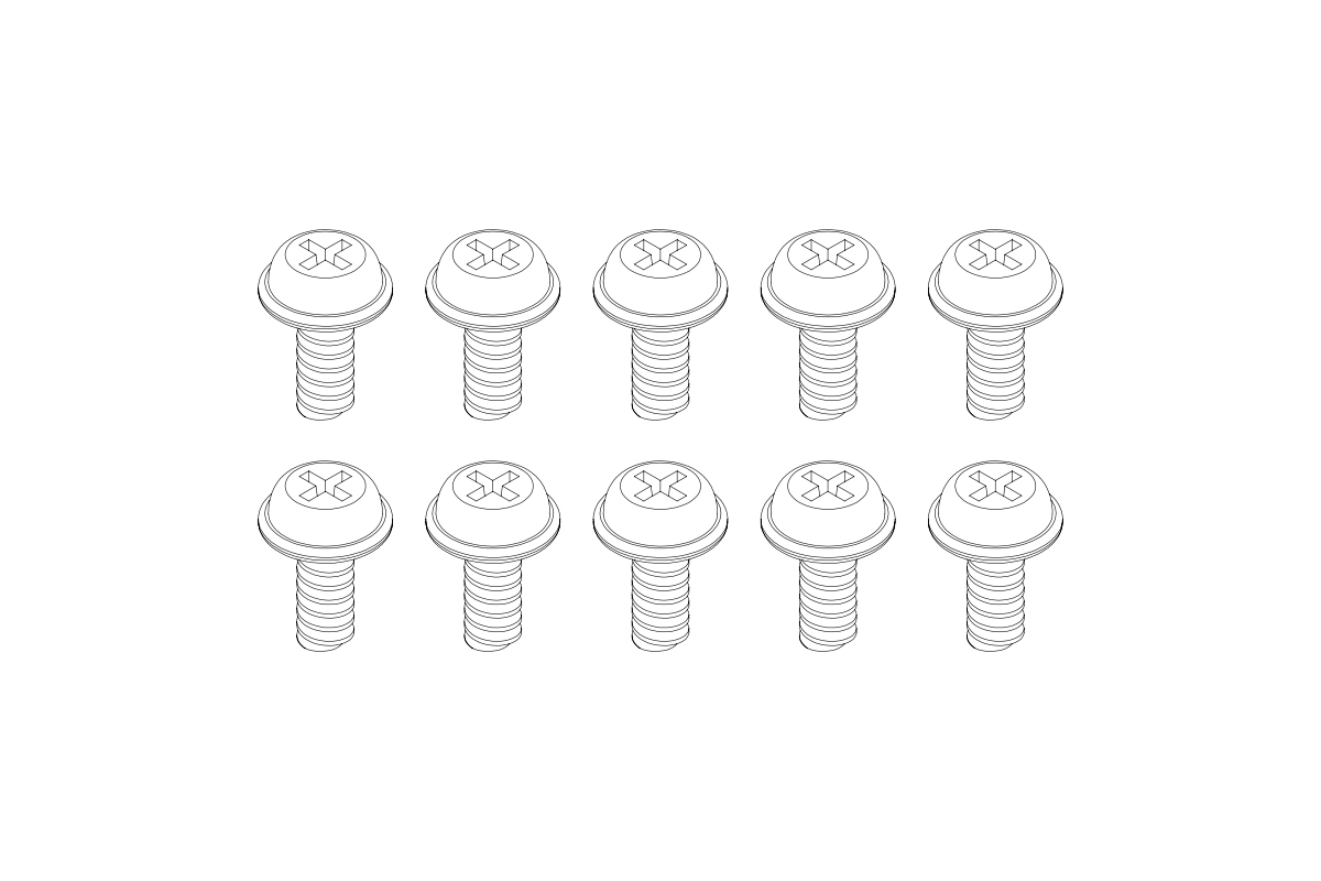 Turbo Racing Šroubky M1,7 x 3 mm 10 ks