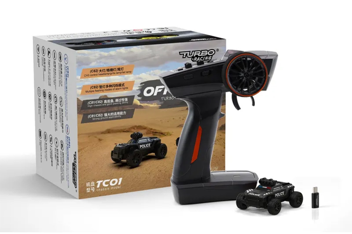 1/76 C82 Off-Road Police RC Car RTR (černá)