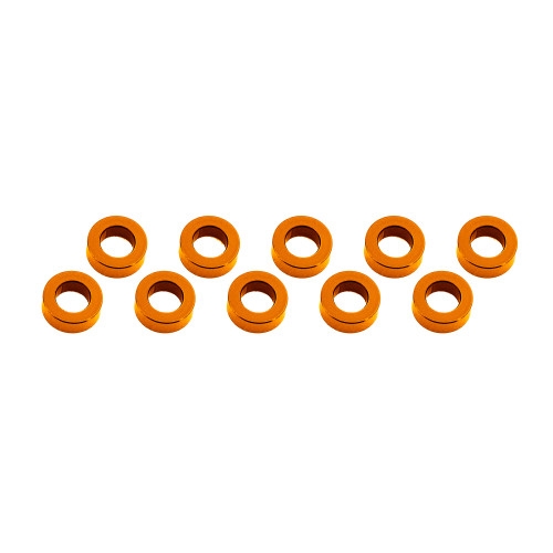 3x6x2mm hliníkové podložky oranžové, 10 ks.