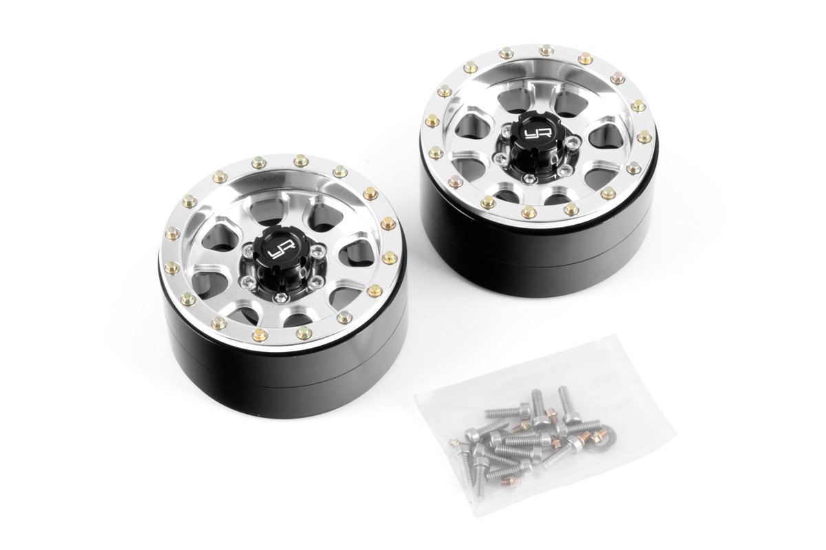 1.9 Aluminum CNC 8 Spoke Beadlock, 2ks Stříbrné